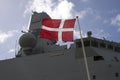 Closeup Frigate and flag